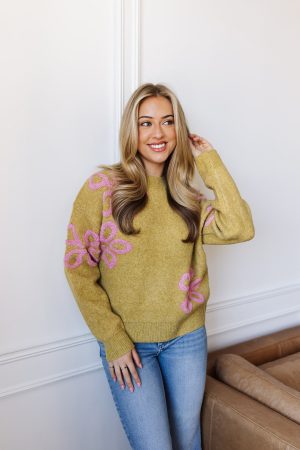 On The Top Sweater - Chartreuse