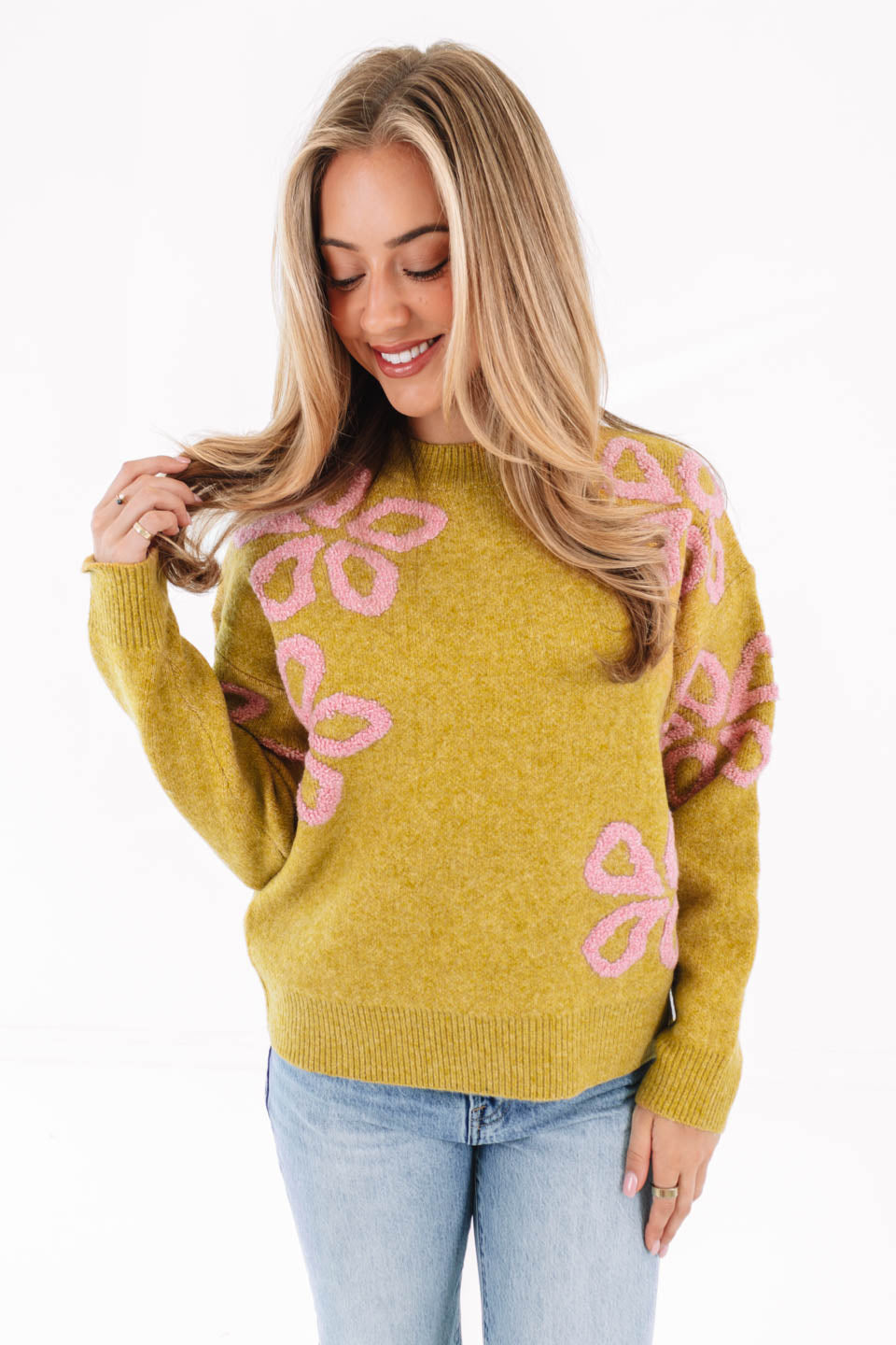 On The Top Sweater - Chartreuse - Image 2
