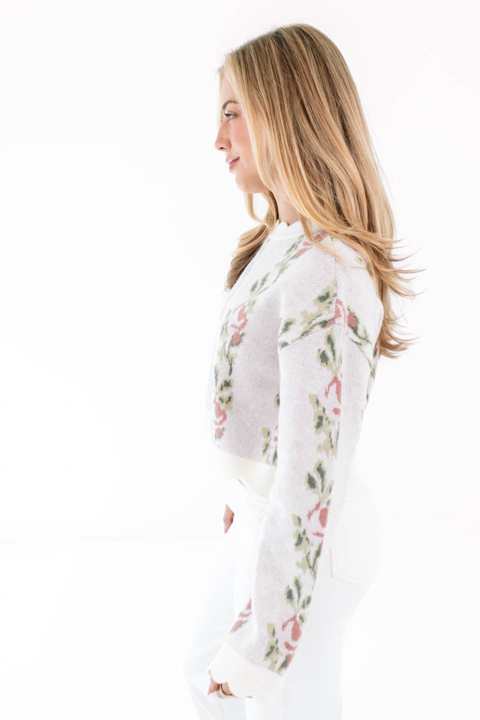 Looking Rosy Sweater - Cream - Image 7