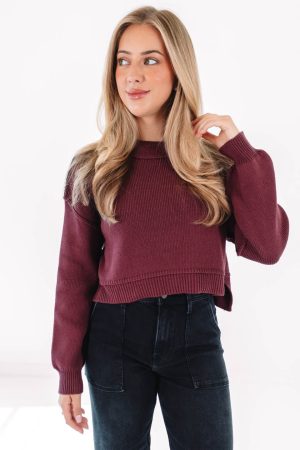A Fall Classic Sweater - Wine