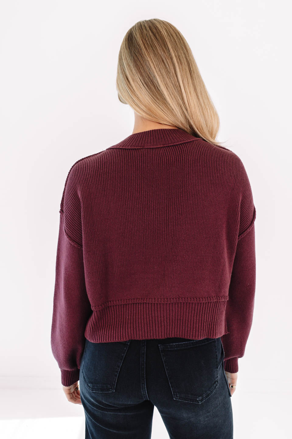 A Fall Classic Sweater - Wine - Image 7