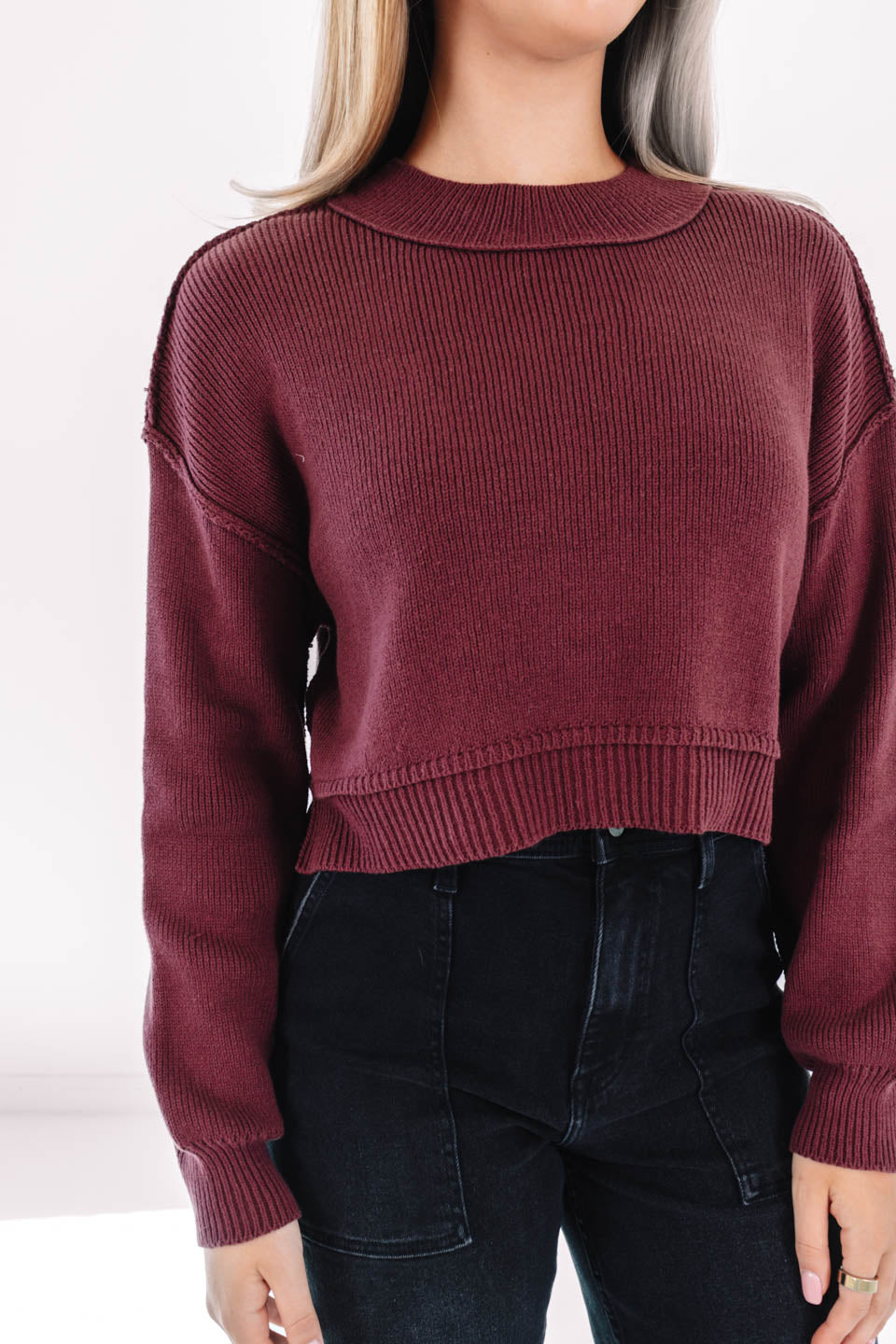A Fall Classic Sweater - Wine - Image 5