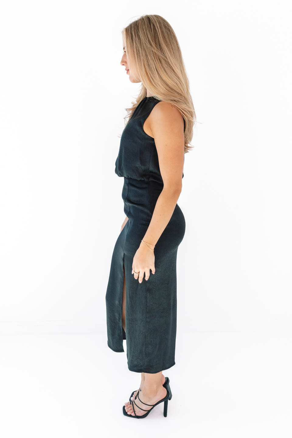 Silky Beauty Midi Dress - Black - Image 6
