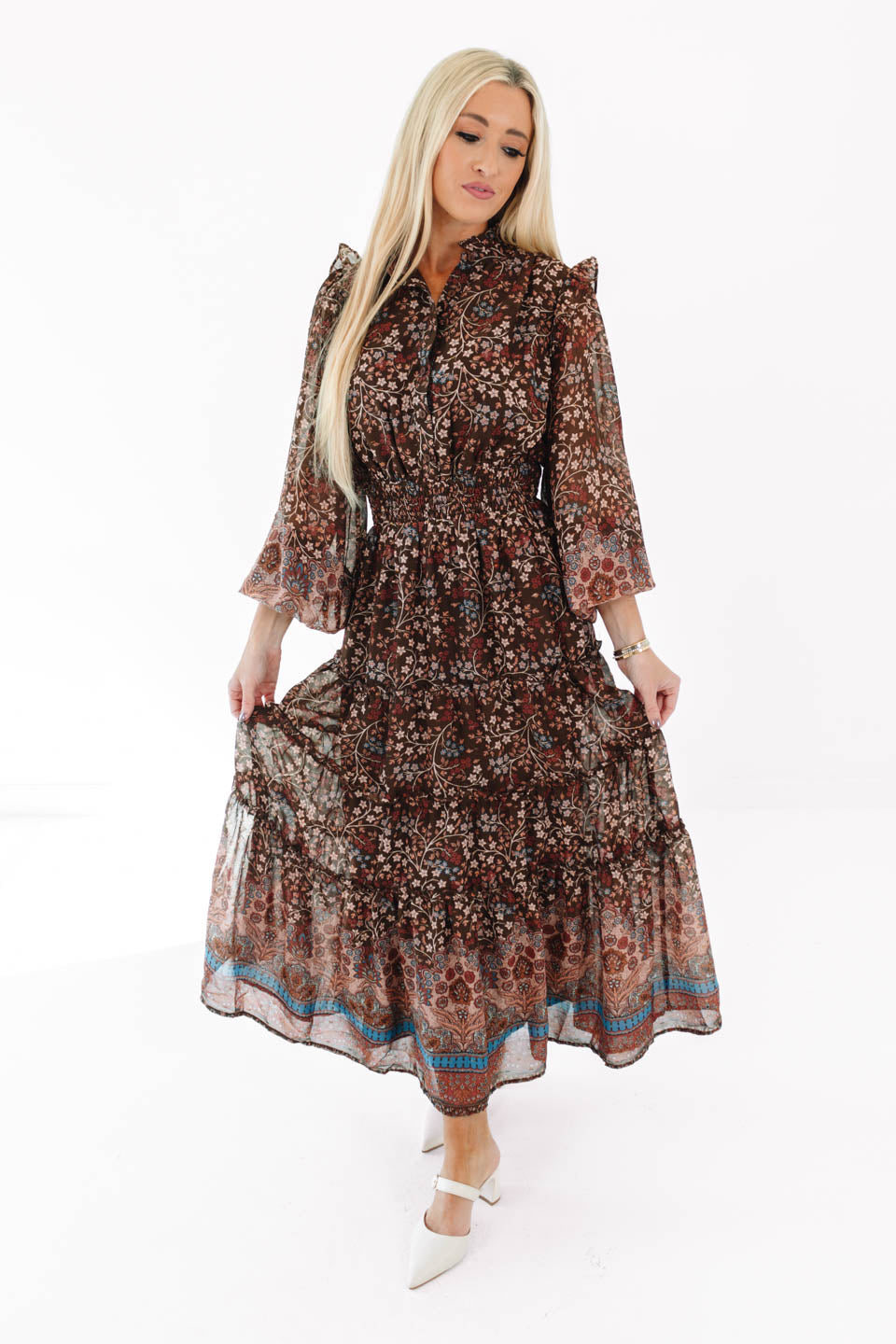 By The Books Midi Dress - Brown - Image 4