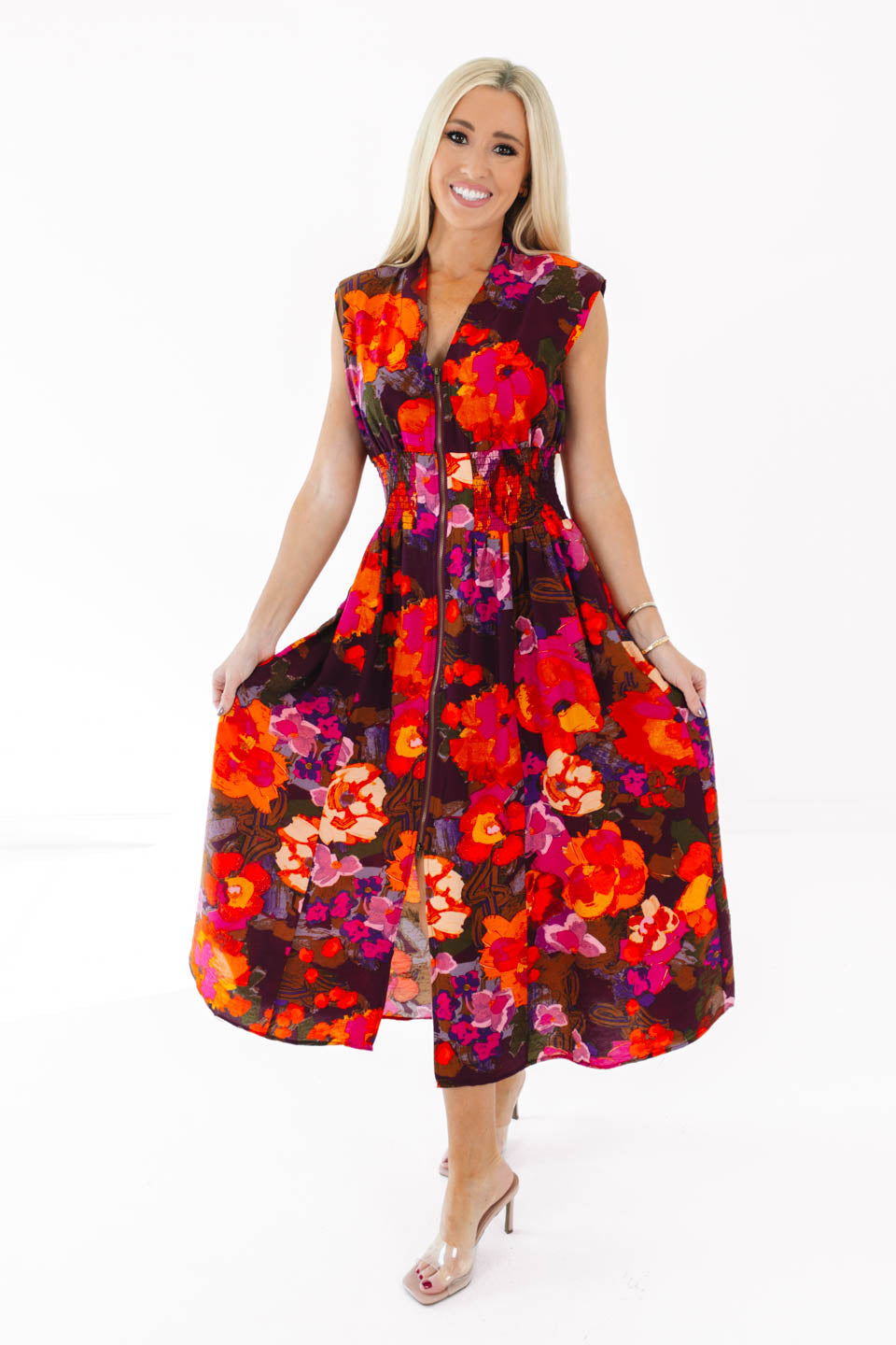 Sipping On Sangria Midi Dress - Brown - Image 2