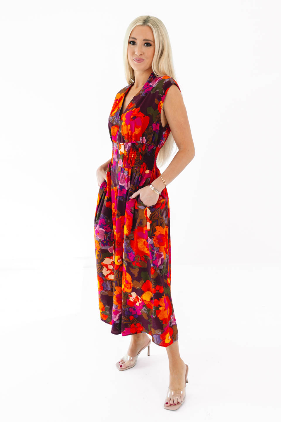 Sipping On Sangria Midi Dress - Brown - Image 4