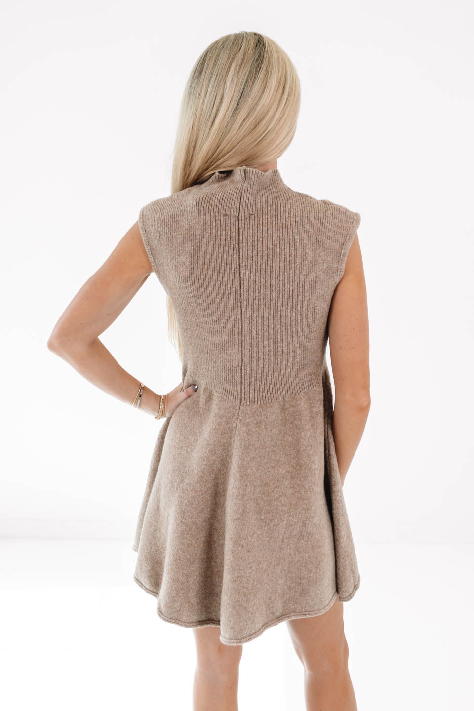 More Mocha Dress - Taupe - Image 5