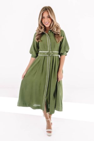 For Certain Midi Dress - Green