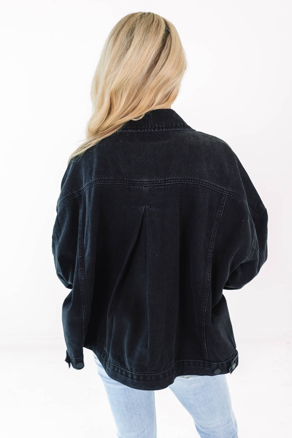 Time To Head Out Denim Jacket - Black - Image 5